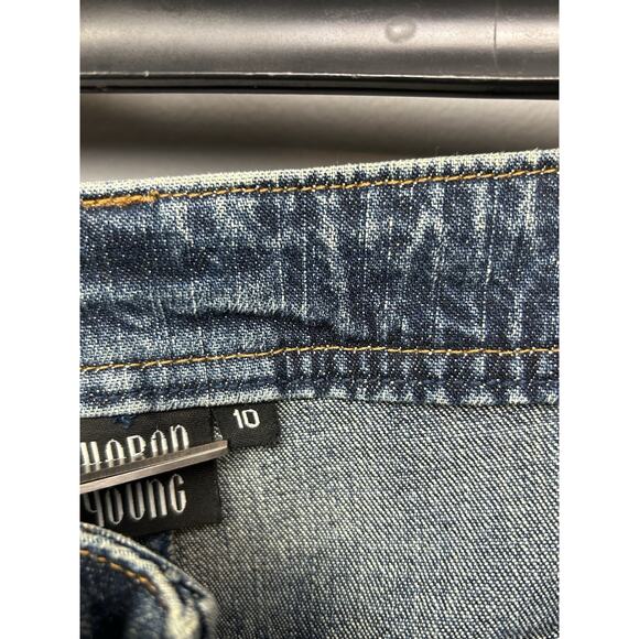 Sharon Young Jeans Womens 10 Beaded Bootcut Blue Denim Mid Rise Embellished - Picture 8 of 11